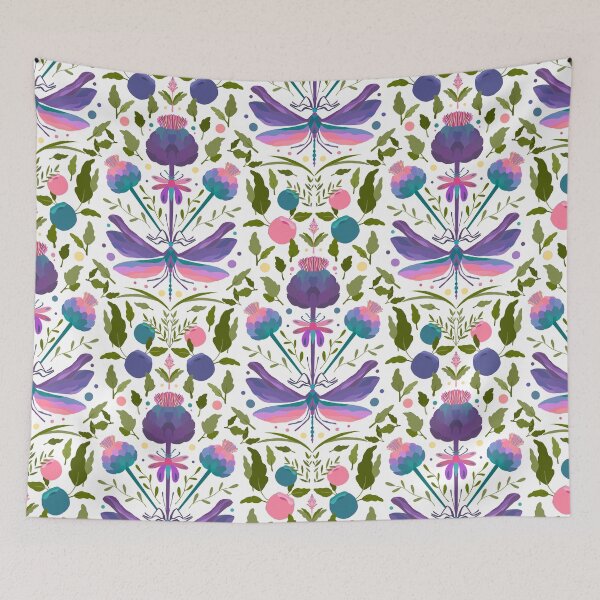 Item preview, Thistles and Dragonflies designed and sold by OranelloDesigns.