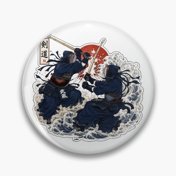 Item preview, Kendo Match Sticker | Japanese Sword Fighting Great Wave Art designed and sold by SeiMeets.