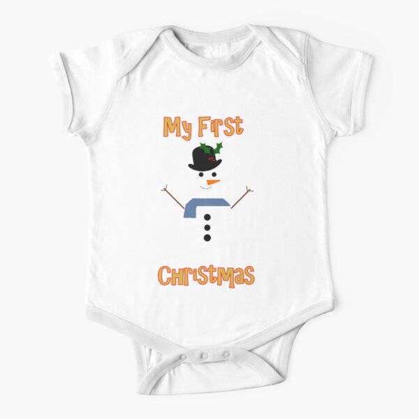 My First Christmas - Snowman Short Sleeve Baby One-Piece