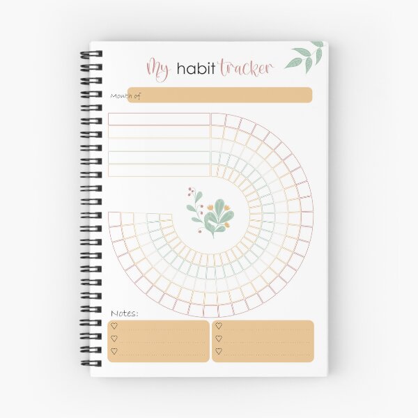 Item preview, Circular Habit Tracker – Botanical Leaves Minimal Floral Planner Design designed and sold by EmeraldeaDesign.
