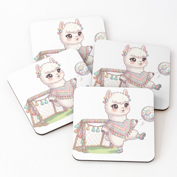Item preview, Kawaii Alpaca Playing Soccer Cute Anime Animal Art designed and sold by josflo12.