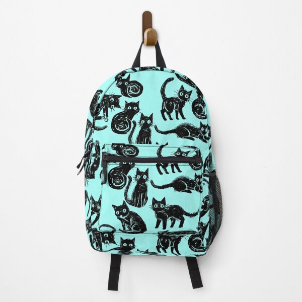 Item preview, Black Cat Patter Cyan designed and sold by JurassicParkans.