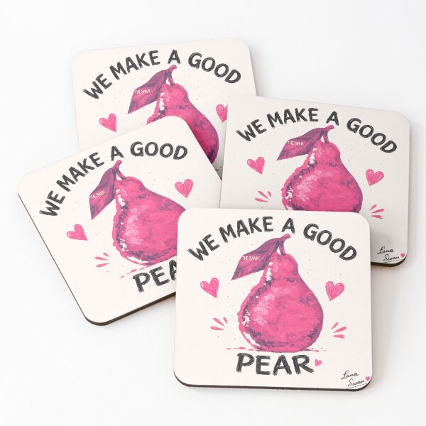 Item preview, WE MAKE A GOOD PEAR | Pink Pear Design | Cute Romantic Fruit Art designed and sold by BlueberrySwan.