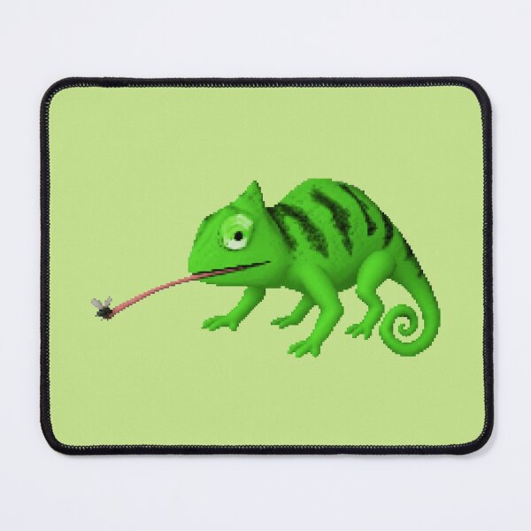 Item preview, Pixel Chameleon Catching Fly Funny Reptile designed and sold by trajeado14.