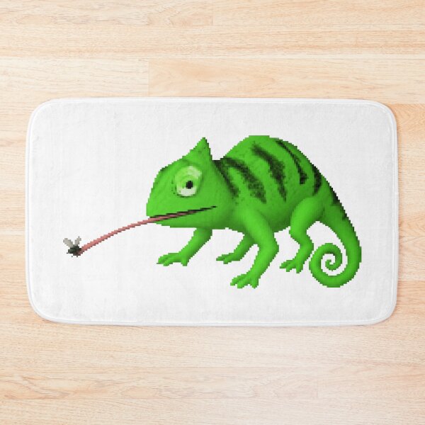 Item preview, Pixel Chameleon Catching Fly Funny Reptile designed and sold by trajeado14.