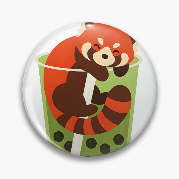 Item preview, Kawaii Red Panda Drinking Matcha Boba Tea designed and sold by BlueCoyoteDigital.