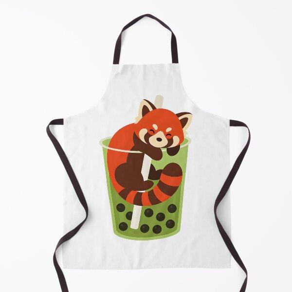 Item preview, Kawaii Red Panda Drinking Matcha Boba Tea designed and sold by BlueCoyoteDigital.