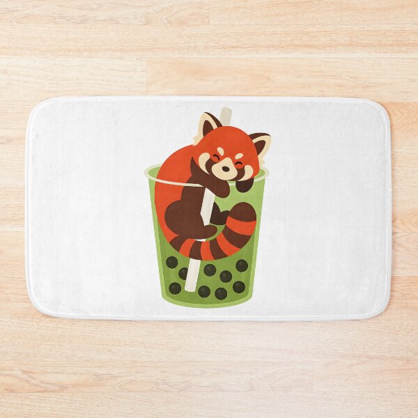 Item preview, Kawaii Red Panda Drinking Matcha Boba Tea designed and sold by BlueCoyoteDigital.
