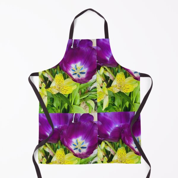 Item preview, Vibrant Purple Tulip and Yellow Alstroemeria Floral Bouquet designed and sold by BalkanBloom.