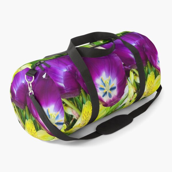Item preview, Vibrant Purple Tulip and Yellow Alstroemeria Floral Bouquet designed and sold by BalkanBloom.