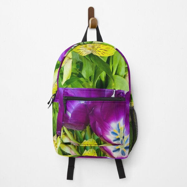 Item preview, Vibrant Purple Tulip and Yellow Alstroemeria Floral Bouquet designed and sold by BalkanBloom.