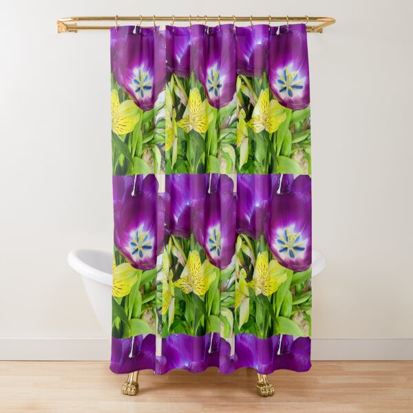 Item preview, Vibrant Purple Tulip and Yellow Alstroemeria Floral Bouquet designed and sold by BalkanBloom.