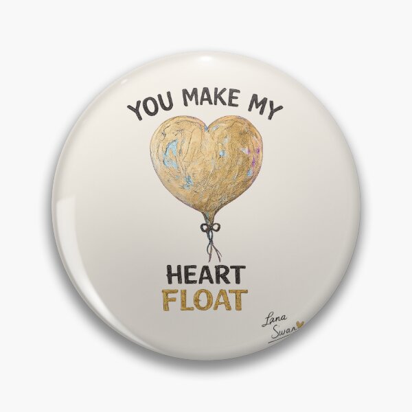 Item preview, YOU MAKE MY HEART FLOAT | Gold Balloon Design | Romantic Aesthetic Art designed and sold by BlueberrySwan.