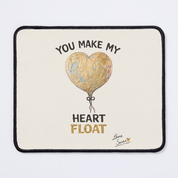 Item preview, YOU MAKE MY HEART FLOAT | Gold Balloon Design | Romantic Aesthetic Art designed and sold by BlueberrySwan.