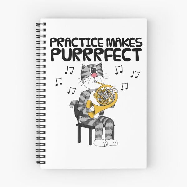 Item preview, Cat Playing French Horn, Practice Makes Purrrfect, Musician designed and sold by doodlerob.