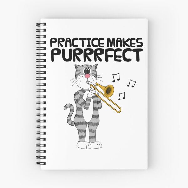 Item preview, Cat Playing Trombone, Practice Makes Purrrfect, Musician Funny designed and sold by doodlerob.