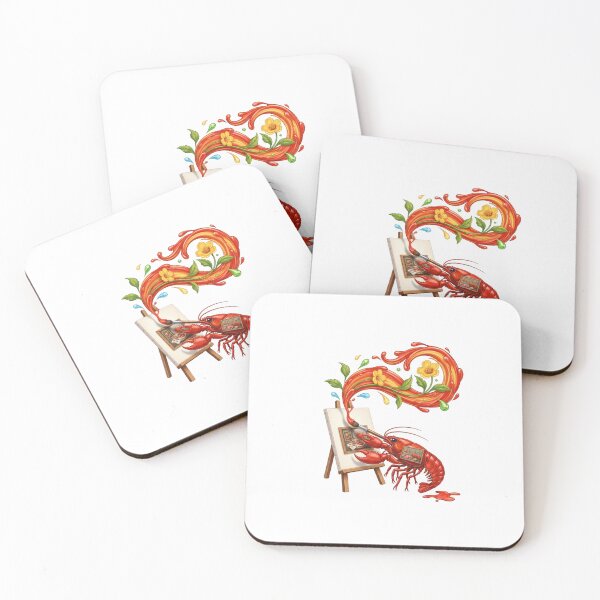 Item preview, Red Crayfish Painter Creating Floral Art designed and sold by AbanoubStore.