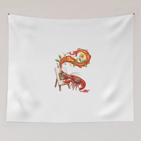 Item preview, Red Crayfish Painter Creating Floral Art designed and sold by AbanoubStore.