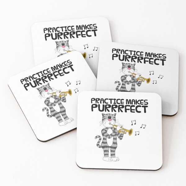 Item preview, Cat Playing Trumpet, Practice Makes Purrrfect, Musician Funny designed and sold by doodlerob.
