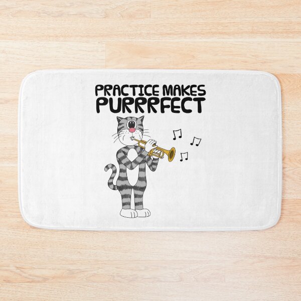 Item preview, Cat Playing Trumpet, Practice Makes Purrrfect, Musician Funny designed and sold by doodlerob.