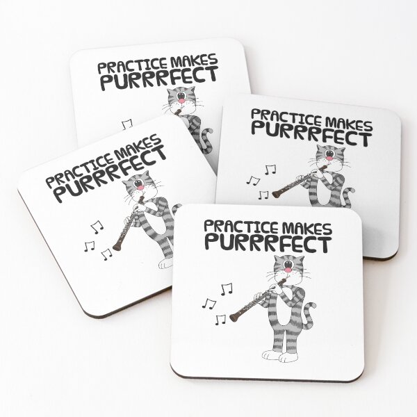 Item preview, Cat Playing Oboe, Practice Makes Purrrfect, Musician Funny designed and sold by doodlerob.