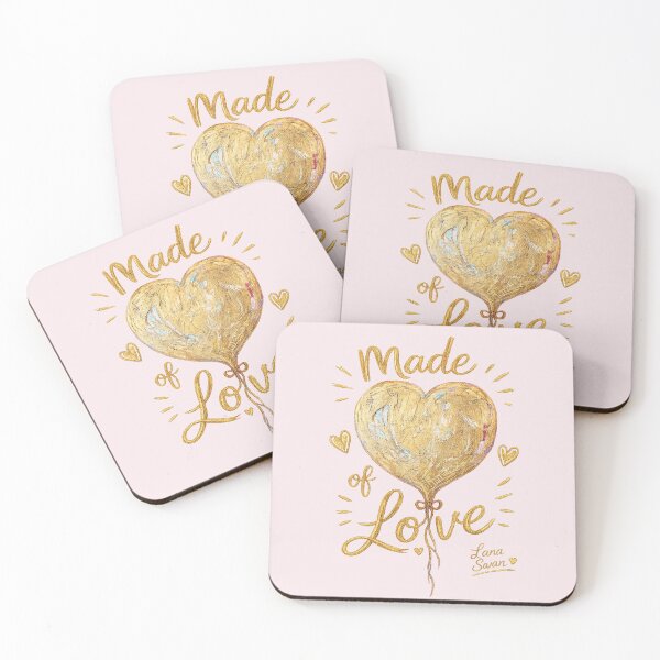 Item preview, MADE OF LOVE | Golden Balloon Design | Romantic Glam Aesthetic designed and sold by Baroness Swan.