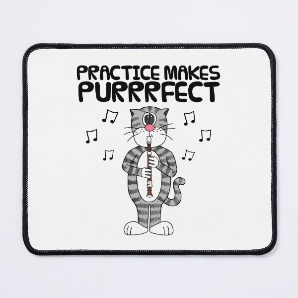Item preview, Cat Playing Recorder, Practice Makes Purrrfect, Musician Funny designed and sold by doodlerob.