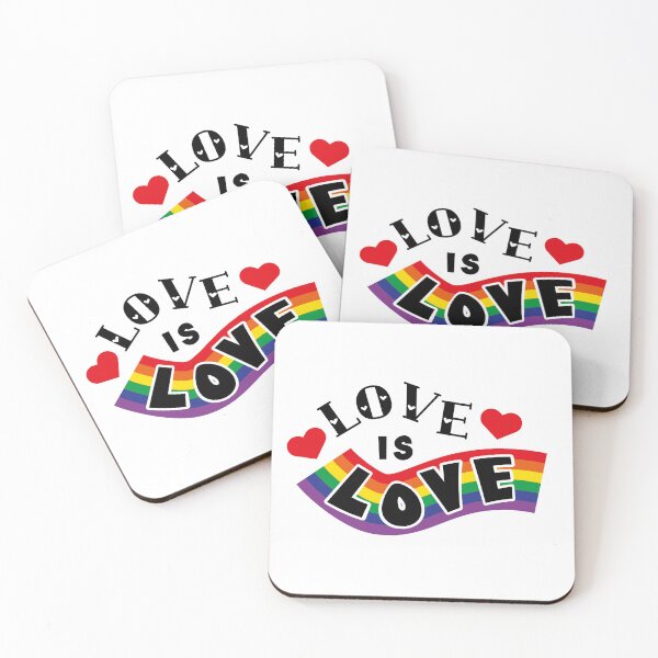 Item preview, Love Is Love Rainbow Ribbon Typography with Hearts designed and sold by SolutionsArt.
