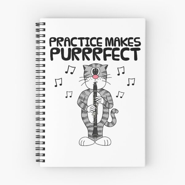Item preview, Cat Playing Clarinet, Practice Makes Purrrfect, Musician Funny designed and sold by doodlerob.
