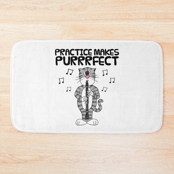 Item preview, Cat Playing Clarinet, Practice Makes Purrrfect, Musician Funny designed and sold by doodlerob.