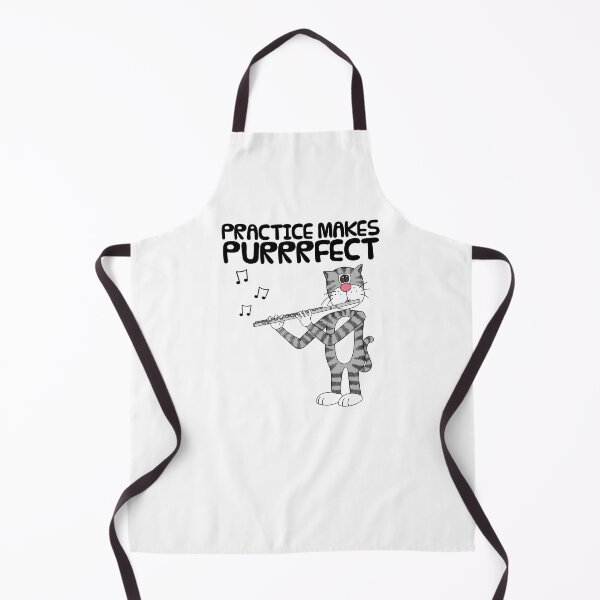 Item preview, Cat Playing Flute, Practice Makes Purrrfect, Musician Funny designed and sold by doodlerob.