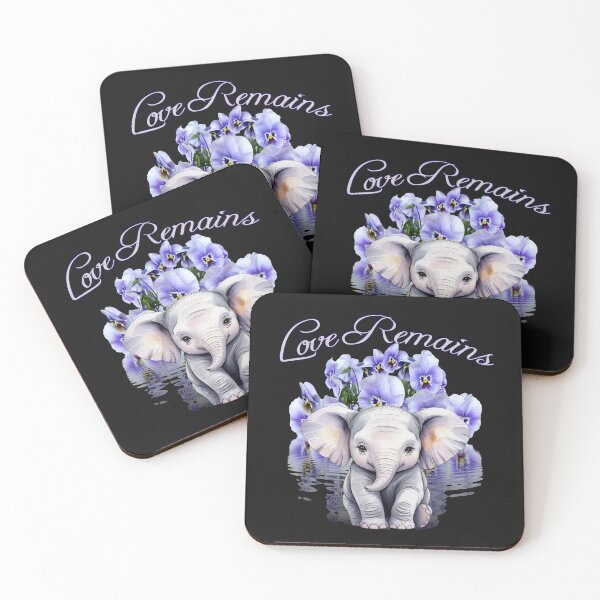 Item preview, Alzheimers Awareness Love Remains  Cute Baby Elephant with Purple Flowers designed and sold by tamdevo1.
