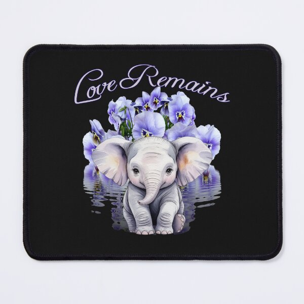 Item preview, Alzheimers Awareness Love Remains  Cute Baby Elephant with Purple Flowers designed and sold by tamdevo1.