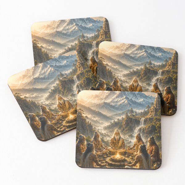 Item preview, Guru Poornima Series – Sapta Rishi Golden Himalayan Wisdom Wall Art designed and sold by Homyar.