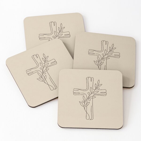 Item preview, Minimalist Christian Cross with Olive Branch designed and sold by RRRShop.