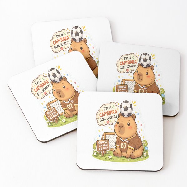 Item preview, Kawaii Capybara Soccer Player Cute Anime Goal Scorer Art designed and sold by josflo12.