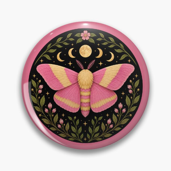 Item preview, Rosy Maple Moth Witchy Nature Illustration designed and sold by Eh Plus Designs.