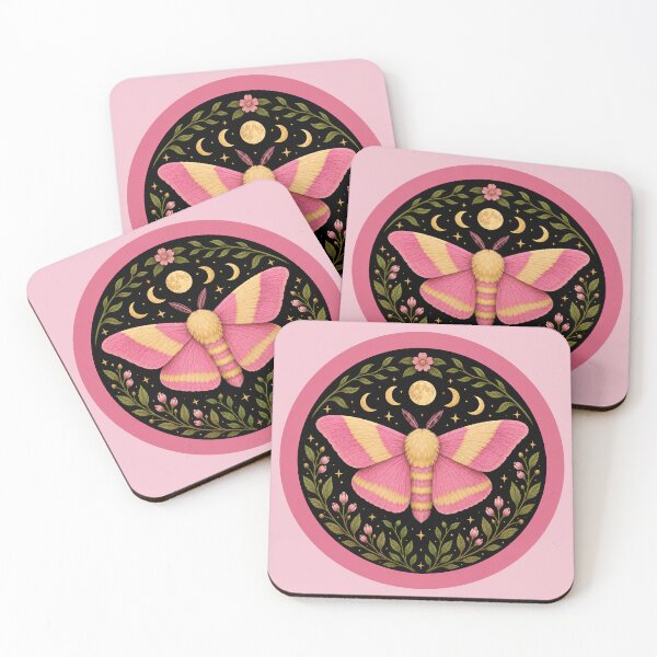 Item preview, Rosy Maple Moth Witchy Nature Illustration designed and sold by Eh Plus Designs.