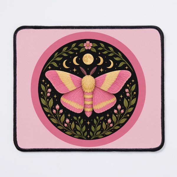 Item preview, Rosy Maple Moth Witchy Nature Illustration designed and sold by Eh Plus Designs.