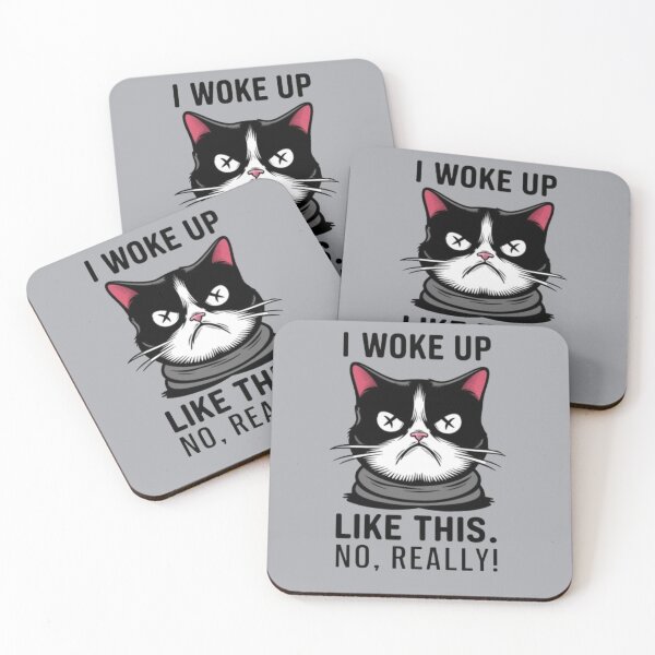 Item preview, I Woke Up Like This, Smart Cats with Curious Minds Gifts for Cat Lovers designed and sold by MalwasBasket.