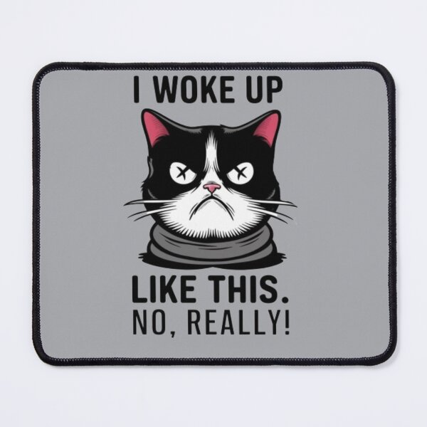 Item preview, I Woke Up Like This, Smart Cats with Curious Minds Gifts for Cat Lovers designed and sold by MalwasBasket.