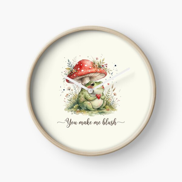 Item preview, Watercolor Cottagecore Toadstool Blushy Frog Love designed and sold by DuckOddity.