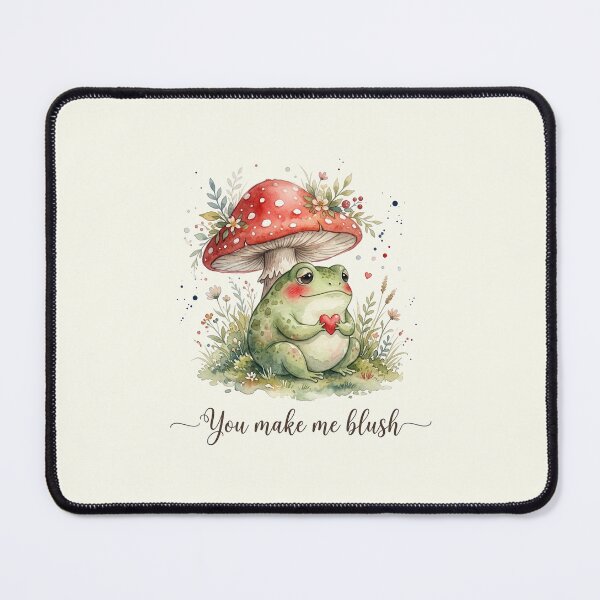 Item preview, Watercolor Cottagecore Toadstool Blushy Frog Love designed and sold by DuckOddity.