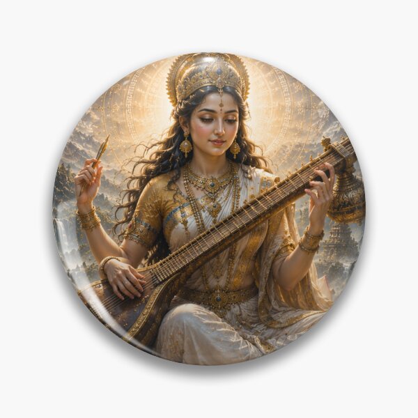 Item preview, Guru Poornima Series – Cosmic Saraswati Goddess of Divine Wisdom Wall Art designed and sold by Homyar.