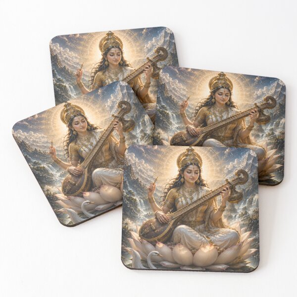 Item preview, Guru Poornima Series – Cosmic Saraswati Goddess of Divine Wisdom Wall Art designed and sold by Homyar.