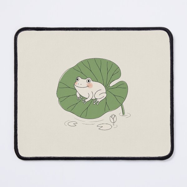 Item preview, Minimalist Zen Lotus Leaf Blushy Frog Line Art designed and sold by DuckOddity.