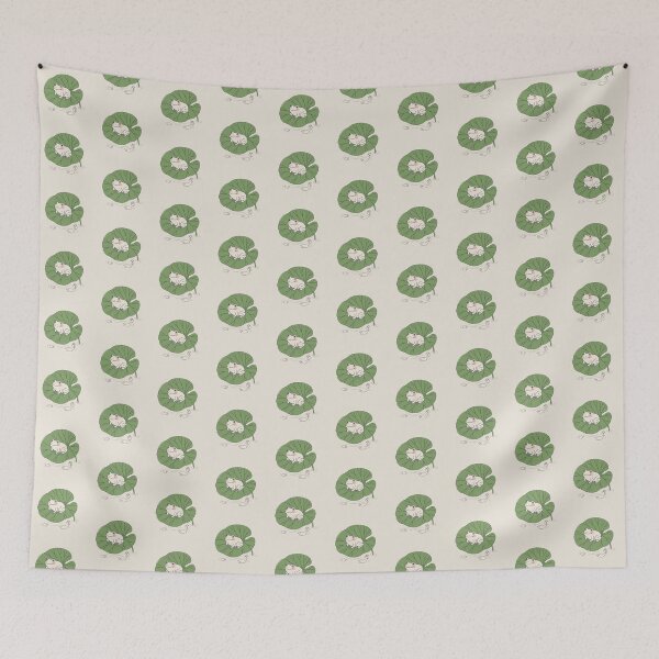 Item preview, Minimalist Zen Lotus Leaf Blushy Frog Line Art designed and sold by DuckOddity.