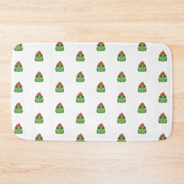 Item preview, Cute Kawaii Chibi Strawberry Hat Blushy Frog designed and sold by DuckOddity.