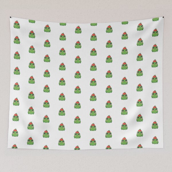 Item preview, Cute Kawaii Chibi Strawberry Hat Blushy Frog designed and sold by DuckOddity.