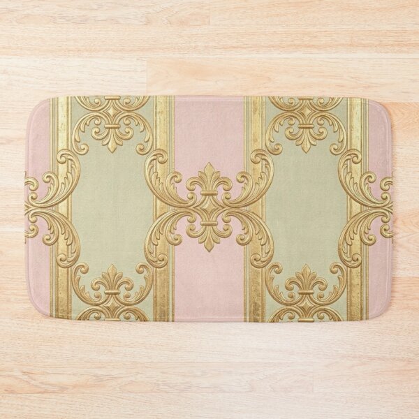 Item preview, Pistachio & Matte Pink Striped Gold Baroque designed and sold by DesignsByPrnces.